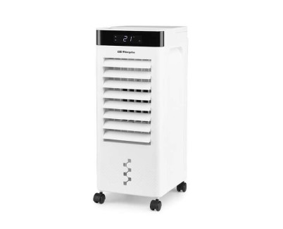 Orbegozo AIR 37 Climatizador 3 en 1 Purifica, Humidifica y Refresca - Potencia 65W - Display Digital - Temporizador 12h - Deposito 6L - 3 Velocidades - Lamas Oscilantes - Ruedas Pivotantes - Silencioso y Facil de Usar