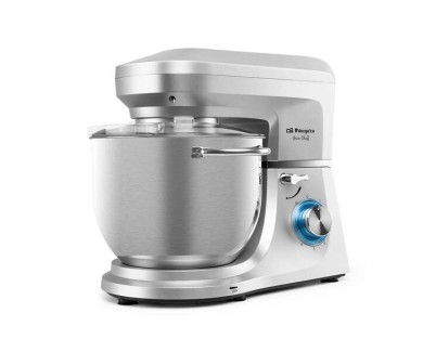 Orbegozo AM 8000 Amasadora Multifuncional - Potente Motor de 1800W - BOL de Acero Inoxidable de 7L - 6 Velocidades + Pulse - Accesorios para Amasar - Mezclar y Batir - Movimiento Planetario