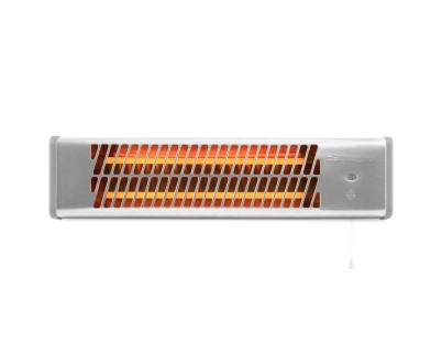 Orbegozo BB 5000 Estufa de Cuarzo para Aseo - Potencia 1200W - Interruptor por Tirador - 2 Niveles de Calor - Kit de Montaje para Pared - Pantalla Orientable - 13x11.5x54cm - Color Gris