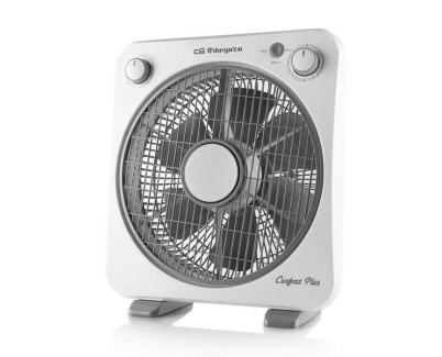 Orbegozo BF 0138 Ventilador Box Fan - Refresca y Ventila con Potencia y Silencio - Portatil y Practico - Temporizador de 60min
