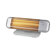 Orbegozo BP 0102 Estufa de Cuarzo - Potencia 1200W - Boton Antivuelco - 2 Niveles de Calor - Ruedas de Transporte - Reflector Protegido - 577x233x167mm - Color Gris