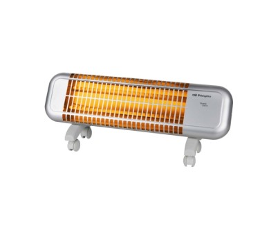 Orbegozo BPM 0105 Estufa de Cuarzo - Potencia 1200W - Seguridad Antivuelco - 2 Niveles de Calor - Ruedas de Transporte - Reflector Protegido - 7.7x23.3x16.7cm - Color Gris