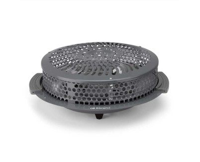 Orbegozo BR 92 Brasero Electrico - Potencia 900W - Rejilla de Seguridad - Asas de Tacto Frio - 2 Niveles de Calor - 40x15x39cm - Color gris oscuro
