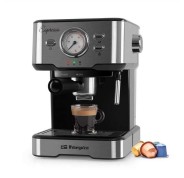 Orbegozo Cafetera Espresso EX 5500 Orbegozo - Intenso Cafe Cremoso con Aroma a Grano Recien Molido - Presion de 20 Bar y 1100W de Potencia - Termometro para Control de Temperatura