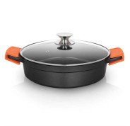 Orbegozo CDB 1028 Cacerola Baja de Aluminio Fundido - Versatilidad y Seguridad en la Cocina - Antiadherente Libre de Pfoa - Apta para Todo Tipo de Fuegos - Capacidad 4.2 L