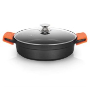 Orbegozo CDB 1032 Cacerola Baja - Aluminio Fundido Indeformable - Capacidad 5.9L - Asas de Silicona - Antiadherente Pfoa - Apta para Todo Tipo de Fuegos