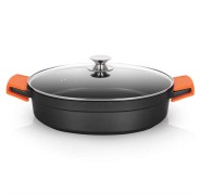 Orbegozo CDB 1036 Cacerola Aluminio Fundido - Versatilidad y Seguridad en la Cocina - Diseño Ergonomico - Asas de Silicona - Antiadherente Pfoa - Apta para Todo Tipo de Fuegos