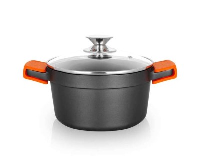 Orbegozo CDH 3020 - Cacerola de Aluminio Fundido Resistente - Versatilidad y Seguridad en la Cocina - Antiadherente y Apta para Todo Tipo de Fuegos - Tapa de Cristal Templado - 2.8L de Capacidad