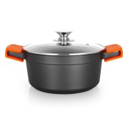 Orbegozo CDH 3024 - Cacerola de Aluminio Fundido para Guisos de la Abuela Indeformable - 4.5 L - Asas de Silicona - Antiadherente - Apta para Todo Tipo de Fuegos Segura y Practica