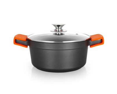 Orbegozo CDH 3024 - Cacerola de Aluminio Fundido para Guisos de la Abuela Indeformable - 4.5 L - Asas de Silicona - Antiadherente - Apta para Todo Tipo de Fuegos Segura y Practica