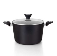 Orbegozo CFH 3020 Cacerola Honda Fundicook - 3.5L de Capacidad - Aluminio Forjado - Antiadherente - Facil Limpieza - Mango Ergonomico - Tapa de Cristal Templado