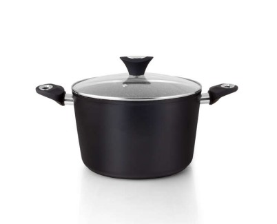 Orbegozo CFH 3024 Cacerola Honda de Aluminio Forjado - 6L de Capacidad - Antiadherente - Mango Ergonomico - Tapa de Cristal Templado