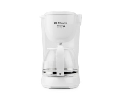 Orbegozo CG 4051 Cafetera de Goteo - Capacidad para 12 Tazas - Jarra de Cristal de 1,25L - Filtro Permanente - Deposito con Indicador de Agua - Mantenimiento de Calor por 30min - Color Blanco