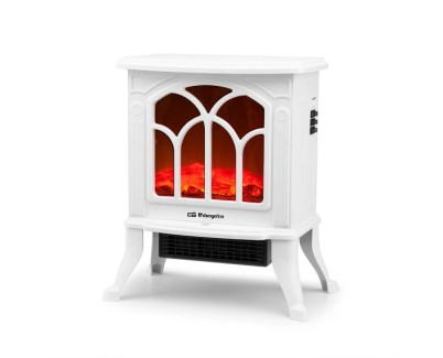 Orbegozo CM 9021 Chimenea Electrica - Potencia 1500W - Termostato Regulable - Efecto Fuego Real - Calefactor Ceramico - 40.5x45x24cm - Color blanco