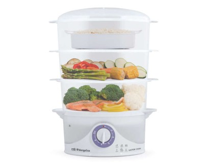 Orbegozo CO 4015 Vaporera Multifuncional - Cocina Saludable y Completa en un Solo Equipo - Temporizador de 60 Minutos - Capacidad de 9 Litros - Libre de Bisfenol a - Potencia de 800W