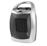 Orbegozo CR 5016 Calefactor Ceramico Silver - Termostato Ajustable - 2 Niveles de Potencia - Proteccion contra Sobrecalentamiento - Asa de Transporte