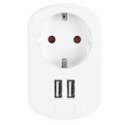 Orbegozo EN 1200 - Enchufe con Toma de Tierra y 2 USB Carga Multiples Dispositivos Simultaneamente Proteccion contra Sobrecarga y Cortocircuitos Ideal para Viajes