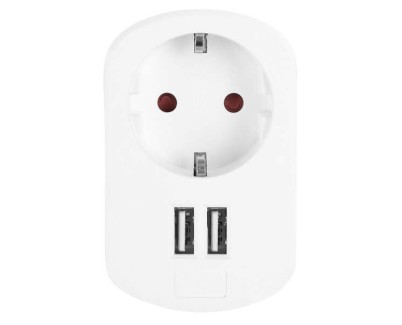 Orbegozo EN 1200 - Enchufe con Toma de Tierra y 2 USB Carga Multiples Dispositivos Simultaneamente Proteccion contra Sobrecarga y Cortocircuitos Ideal para Viajes