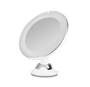 Orbegozo ESP 1010 Espejo Cosmetico con Luz LED - Aumento 10X - Ventosa Ajustable - Diametro 17cm - Luz Blanca para Corregir Imperfecciones - Funciona con 3 Pilas Aaa