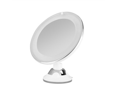 Orbegozo ESP 1010 Espejo Cosmetico con Luz LED - Aumento 10X - Ventosa Ajustable - Diametro 17cm - Luz Blanca para Corregir Imperfecciones - Funciona con 3 Pilas Aaa