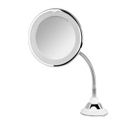 Orbegozo ESP 1020 Espejo Cosmetico con Luz LED - Aumento 10X - Brazo Extensible 29cm - Orientacion 360º - Ventosa Ajustable - Diametro 17 cm