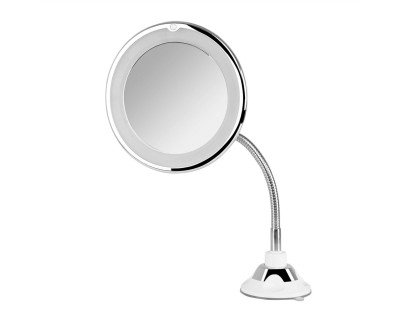 Orbegozo ESP 1020 Espejo Cosmetico con Luz LED - Aumento 10X - Brazo Extensible 29cm - Orientacion 360º - Ventosa Ajustable - Diametro 17 cm