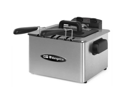 Orbegozo FDR 55 Freidora Profesional de Acero Inoxidable - Potente y Segura Freidora con Capacidad de 4.5 Litros - Tres Cestillos Intercambiables - Termostato Regulable hasta 190°C