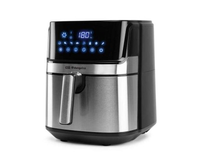 Orbegozo FDR 67 Freidora sin Aceite Saludable - 5.5 Litros - 1700W - 8 Programas de Coccion - Pantalla LED Tactil - Temporizador 60min - Seguridad y Facil Limpieza - Acero Inoxidable - sin BPA