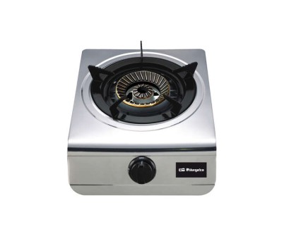 Orbegozo FO 1700 Hornillo a Gas Practico y Eficiente - Encendido Piezoelectrico - Quemador de Triple Corona - Cuerpo de Acero Inoxidable - Uso con Gas Butano o Propano
