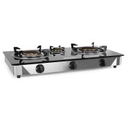 Orbegozo FO 3520 Hornillo a Gas Elegance - Encendido Piezoelectrico - 2 Quemadores de Triple Corona - Seguridad FFD - Acero Inoxidable y Cristal Templado - para Gas Butano y Propano