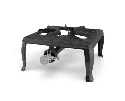 Orbegozo FO 6100 Hornillo a Gas Portatil Resistente - Potente Quemador de 3.5kW - Parrilla de Hierro Fundido - Uso Exterior Seguro - Compacto y Facil de Transportar