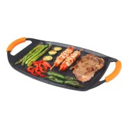 Orbegozo GDB 4700 Plancha Grill de Aluminio Forjado - Antiadherente de Piedra - Asas de Goma Extraibles - Diseño Ergonomico - Apto para Lavavajillas
