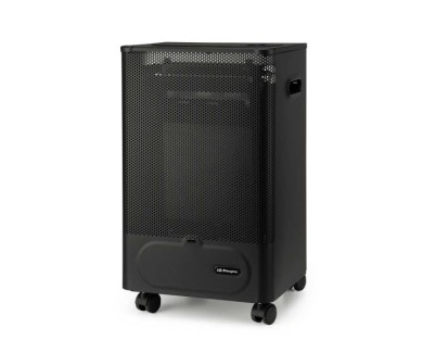 Orbegozo HBF 50 Estufa a Gas Compacta de Llama Azul - Potencia Calorifica de 2000W - Triple Sistema de Seguridad - Clase Energetica B - Ruedas y Asas de Transporte - Gas Butano/Propano - 35x60x32cm - Color negro