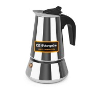 Orbegozo KFI 460 Cafetera de Acero Inoxidable Resistente y Versatil - Capacidad para 4 Tazas - Apta para Todo Tipo de Fuegos - Asa Ergonomica - Maximo Aroma - Lavavajillas
