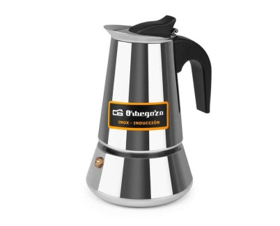 Orbegozo KFI 460 Cafetera de Acero Inoxidable Resistente y Versatil - Capacidad para 4 Tazas - Apta para Todo Tipo de Fuegos - Asa Ergonomica - Maximo Aroma - Lavavajillas