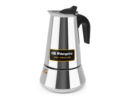 Orbegozo KFI 660 Cafetera Italiana de Acero Inoxidable - Capacidad para 6 Tazas - Compatible con Diferentes Tipos de Cocinas - Asa Ergonomica para un Manejo Seguro