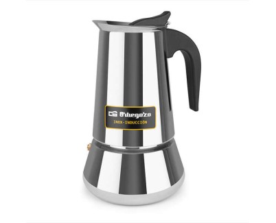 Orbegozo KFI 960 Cafetera de 9 Tazas para Disfrutar en Familia - Maximo Aroma en Cualquier Tipo de Fuego - Asa Ergonomica y Facil Limpieza