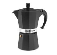 Orbegozo KFN 610 Cafetera de Aluminio Negra - Capacidad para Seis Tazas - Utilizable en Cocinas a Gas - Electricas y Vitroceramica - Asa Ergonomica - Facil de Limpiar - Valvula de Seguridad