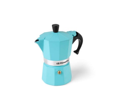 Orbegozo KFR 345 Cafetera de Aluminio - Prepara 3 Tazas de Cafe en Minutos - Compatible con Diferentes Tipos de Cocinas - Mango Ergonomico y Valvula de Seguridad - Facil de Limpiar y Mantener