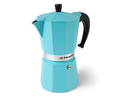 Orbegozo KFV 1245 Cafetera de Aluminio - Prepara 12 Tazas de Cafe en Minutos - Compatible con Diferentes Tipos de Cocinas - Mango Ergonomico y Valvula de Seguridad - Facil de Limpiar y Mantener