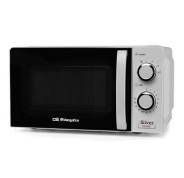 Orbegozo Mi 2118 Microondas - Capacidad 20L - Potencia 700W - 6 Niveles de Potencia - Temporizador 30min - Color Plata