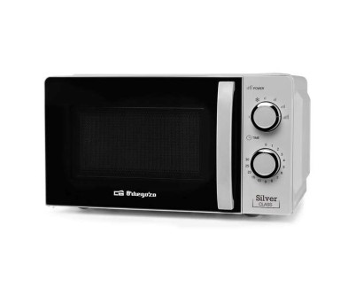 Orbegozo Mi 2118 Microondas - Capacidad 20L - Potencia 700W - 6 Niveles de Potencia - Temporizador 30min - Color Plata