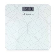 Orbegozo PB 2218 Bascula Electronica de Baño - Precision y Diseño Elegante para tu Salud y Bienestar - Pantalla LCD con Luz - Activacion Tactil - Conversion de Unidades - Indicador de Energia