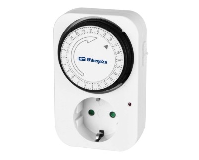 Orbegozo PG 02 Programador 24 Horas - Potencia hasta 3500W - Uso Facil e Intuitivo - Intervalos de 15 Minutos - Color Blanco