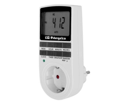 Orbegozo Pg 25 Programador Electronico Semanal - Controla tu Hogar Las 24 Horas del Dia - 10 Memorias Programables - Funcion Ant-Theft System - Ahorro de Energia - Pantalla LCD 2.4\"