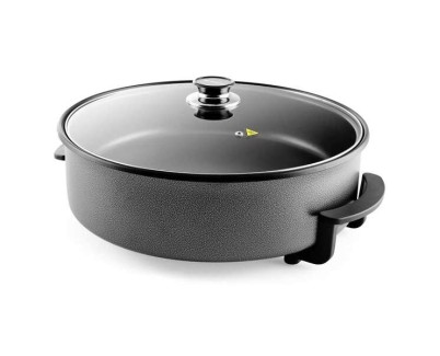 Orbegozo PZ 8100 Olla Paellera Pizza-Pan - Reemplaza tu Bateria de Ollas con Esta Versatil Olla Electrica - Capacidad para Grandes Comensales - Distribucion Uniforme del Calor y Facil Limpieza