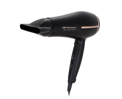 Orbegozo Secador Plegable Profesional - Potencia y Comodidad en un Diseño Compacto - 3 Niveles de Temperatura - 2 Velocidades - Pulsador de Aire Frio - Difusor y Concentrador