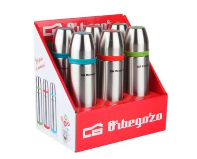Orbegozo Set Termos Identificador de Bebidas - Acero Inoxidable Resistente - Bandas de Colores - Sistema Antiderrame - Conserva Temperatura por Horas - Capacidad 500ml
