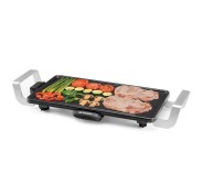 Orbegozo TB 2250 Parrilla de Asado Practica y Segura - Termostato Regulable - Asas de Aluminio de Toque Frio - Superficie de Asado de 22x43cm - Recipiente Recoge Grasa - Facil Limpieza - 2000 W