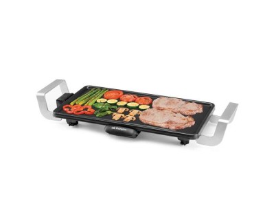 Orbegozo TB 2250 Parrilla de Asado Practica y Segura - Termostato Regulable - Asas de Aluminio de Toque Frio - Superficie de Asado de 22x43cm - Recipiente Recoge Grasa - Facil Limpieza - 2000 W